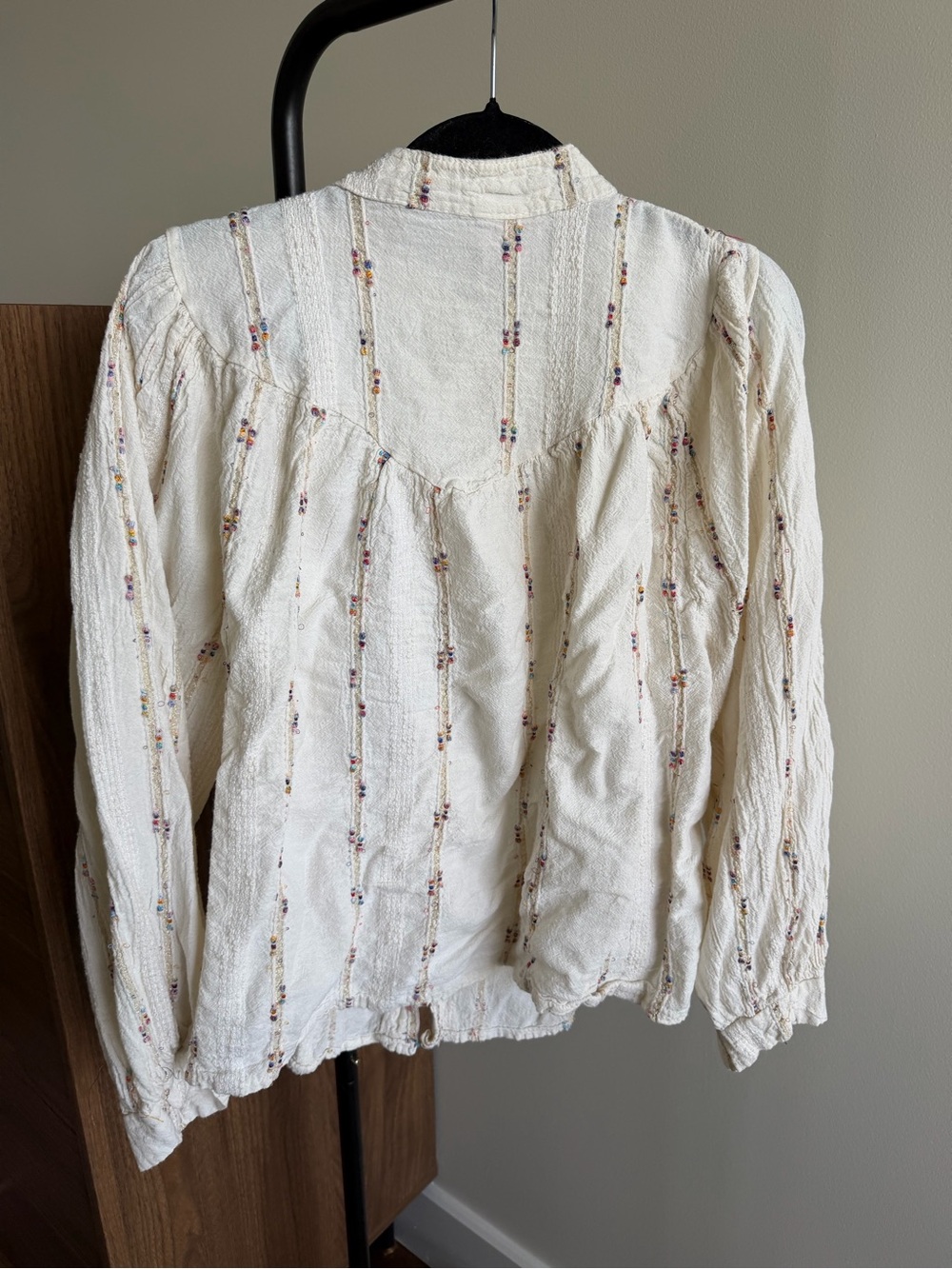 Ivory Button-Down Peasant Blouse - Picture 7 of 15